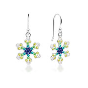 925 Sterling silver stud with multi crystals.