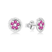 925 Sterling silver stud with crystals.