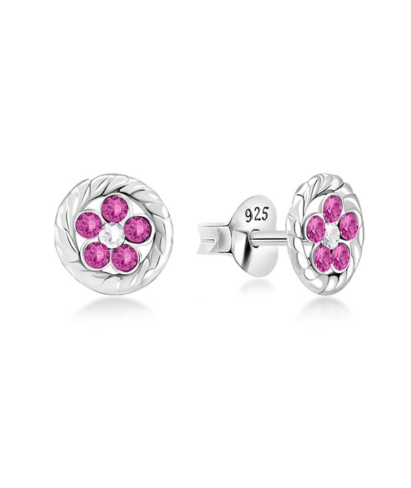 925 Sterling silver stud with crystals.