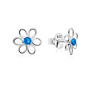 925 Sterling silver stud with crystals.