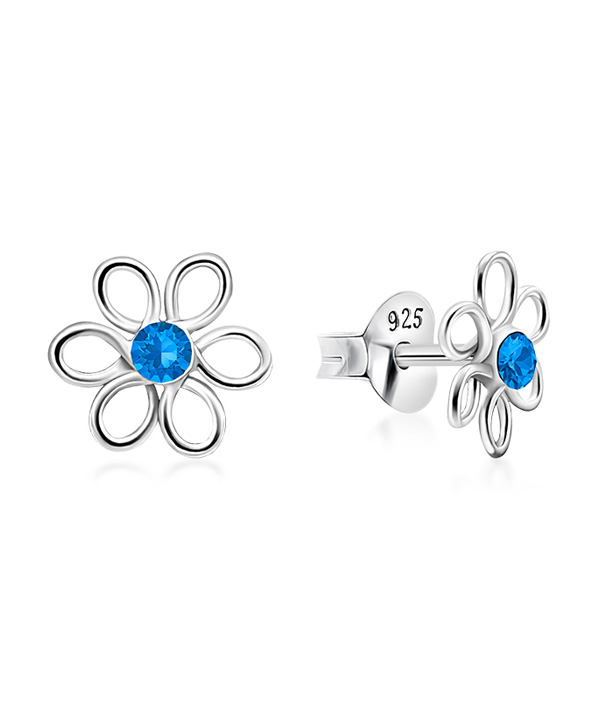 925 Sterling silver stud with crystals.