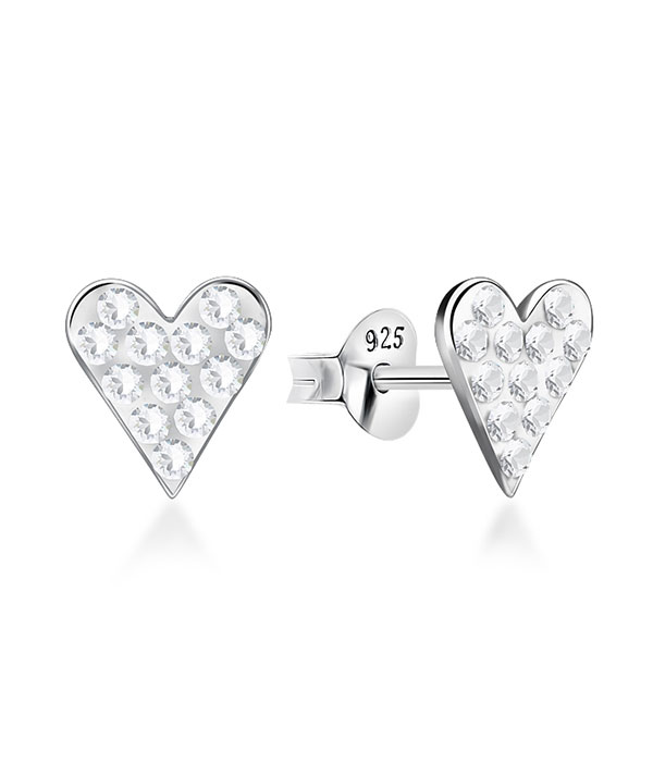 925 Sterling silver stud with multi crystals.
