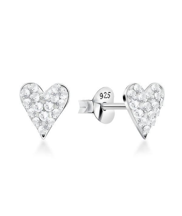 925 Sterling silver stud with multi crystals.