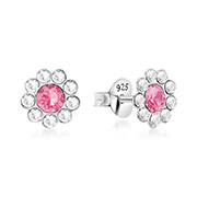 925 Sterling silver stud with crystals.