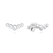 925 Sterling silver stud with crystals.