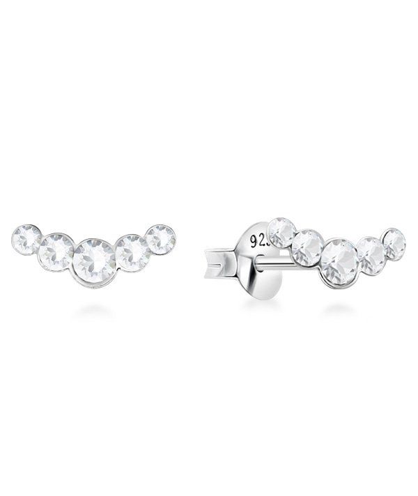 925 Sterling silver stud with crystals.