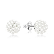 925 Sterling silver stud with synthetic pearl.