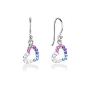 925 Sterling silver stud with multi crystals.