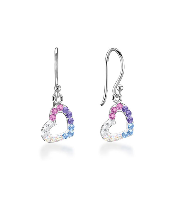 925 Sterling silver stud with multi crystals.