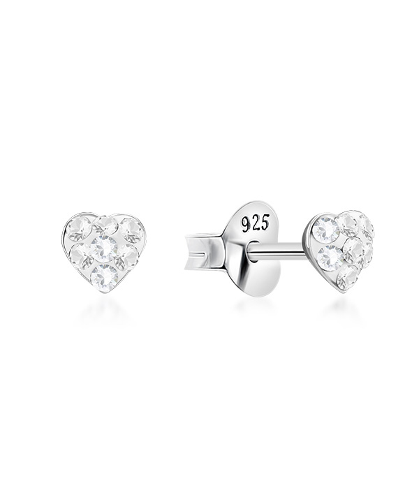 925 sterling silver multi crystals stud.