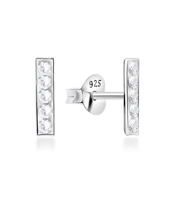 925 Sterling silver stud with multi crystals.