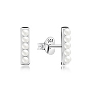 925 Sterling silver stud with synthetic pearl.