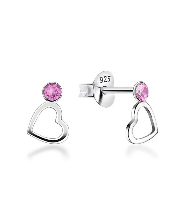 925 Sterling silver stud with crystals.