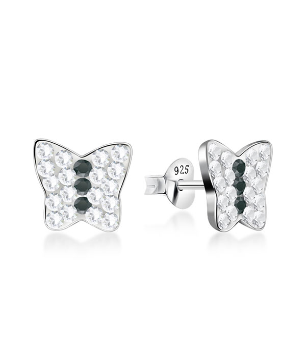 925 Sterling silver stud with multi crystals.
