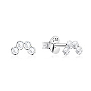 925 Sterling silver stud with crystals.