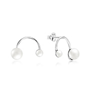 925 Sterling silver stud with synthetic pearl.