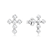 925 Sterling silver stud with crystals.