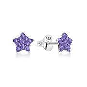 925 Sterling silver stud with multi crystals.