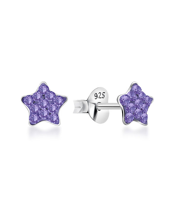 925 Sterling silver stud with multi crystals.