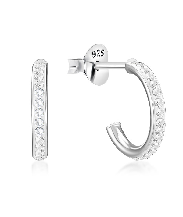 925 sterling silver multi crystals stud.
