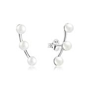 925 Sterling silver stud with synthetic pearl.