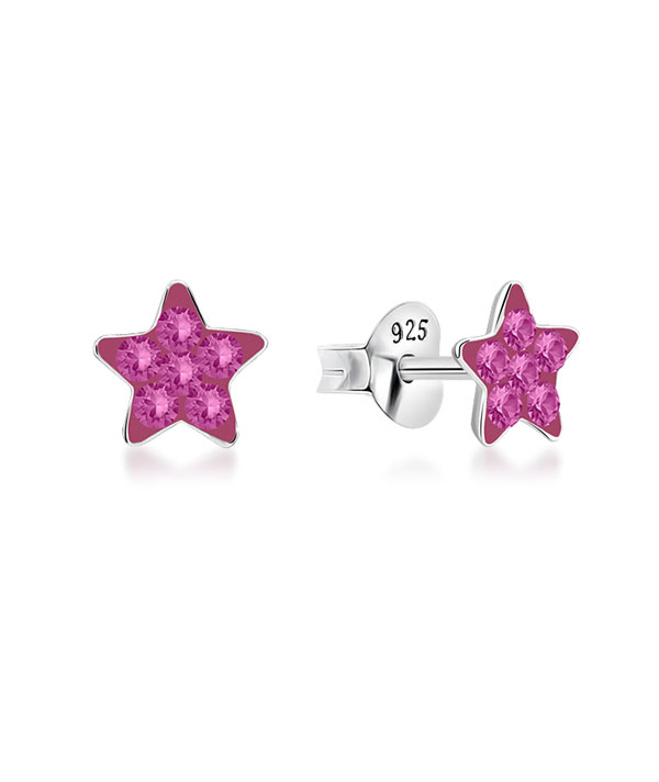 925 Sterling silver stud with multi crystals.