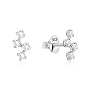 925 Sterling silver stud with crystals.