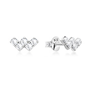 925 Sterling silver stud with crystals.