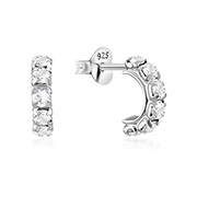 925 Sterling silver stud with crystals.