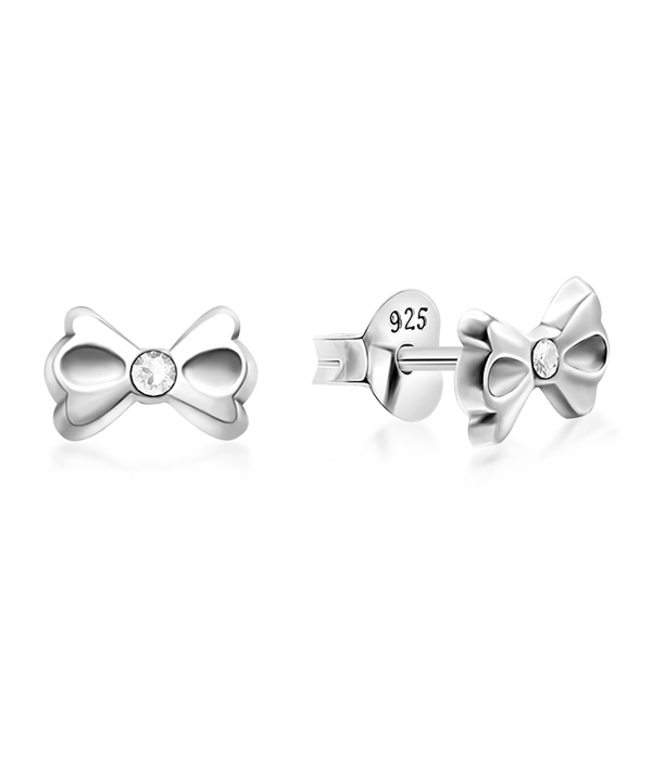 925 Sterling silver stud with crystals.