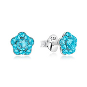 925 sterling silver multi crystals stud.