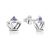 925 Sterling silver stud with crystals.
