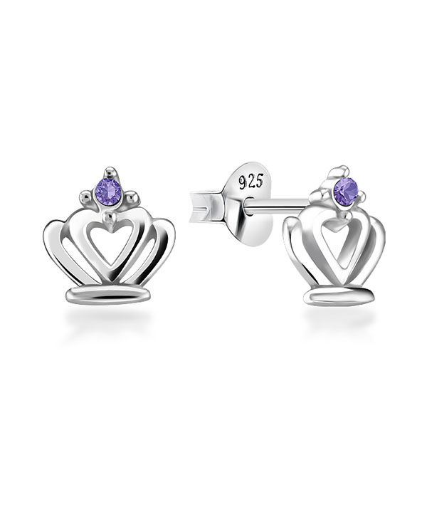 925 Sterling silver stud with crystals.