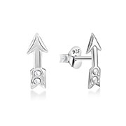 925 Sterling silver stud with crystals.