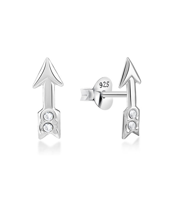 925 Sterling silver stud with crystals.