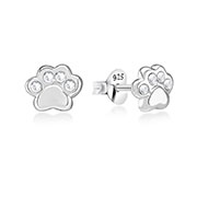925 Sterling silver stud with crystals.