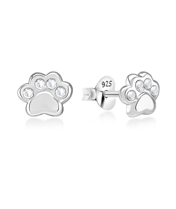 925 Sterling silver stud with crystals.