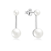 925 Sterling silver stud with synthetic pearl.