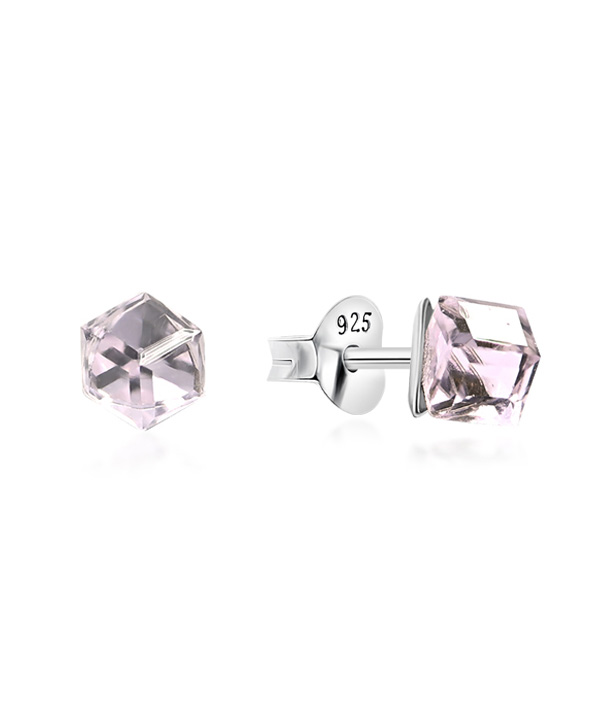 925 Sterling silver stud with crystals.