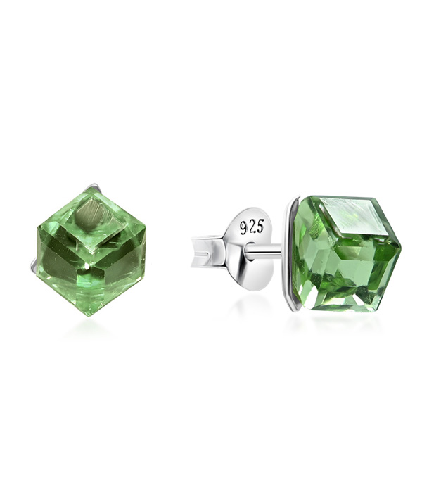 925 Sterling silver stud with crystals.