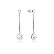 925 Sterling silver stud with multi crystals.