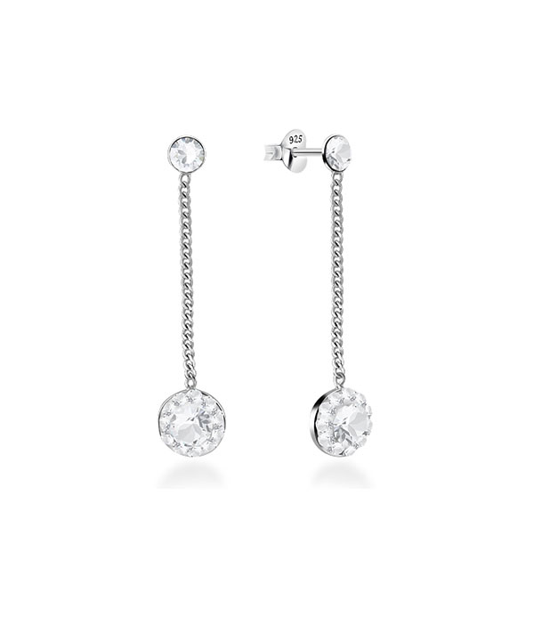 925 Sterling silver stud with multi crystals.