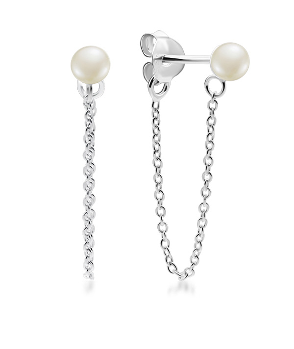 925 Sterling silver stud with fresh water pearl.