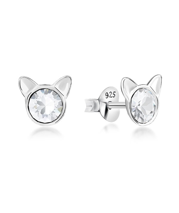 925 Sterling silver stud with crystals.