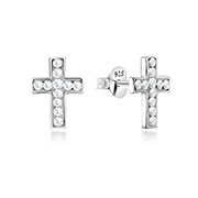 925 Sterling silver stud with multi crystals.