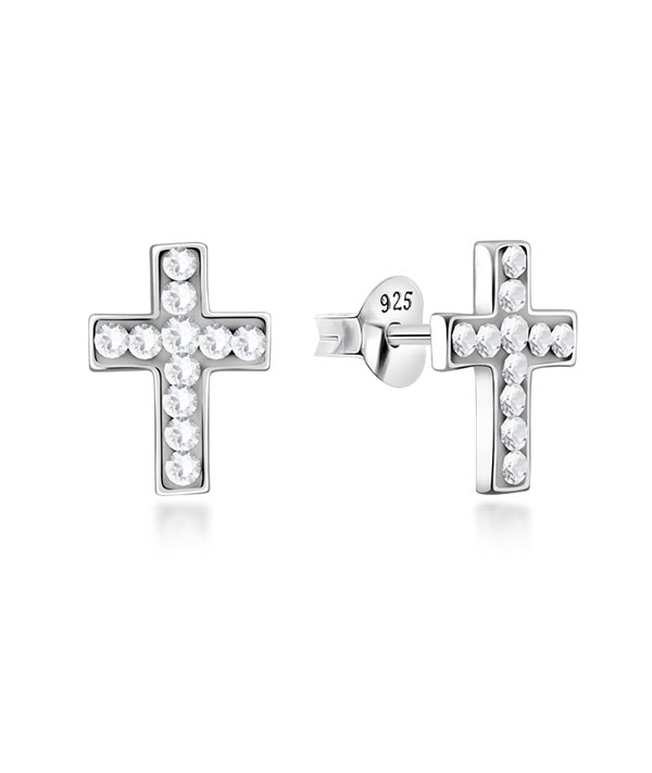 925 Sterling silver stud with multi crystals.