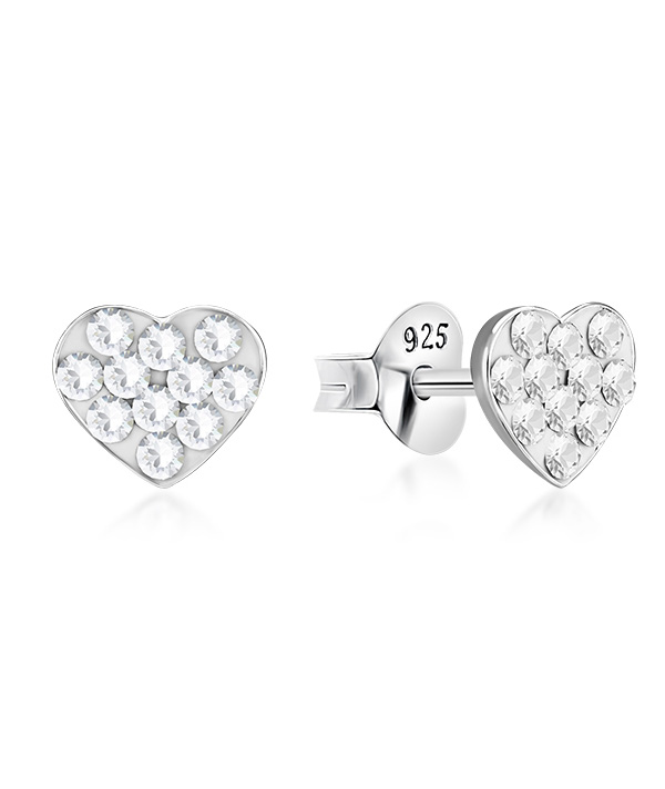 925 sterling silver multi crystals stud.