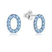 925 Sterling silver stud with multi crystals.