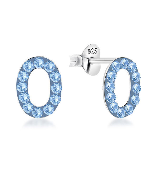 925 Sterling silver stud with multi crystals.
