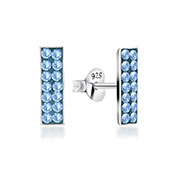 925 Sterling silver stud with multi crystals.
